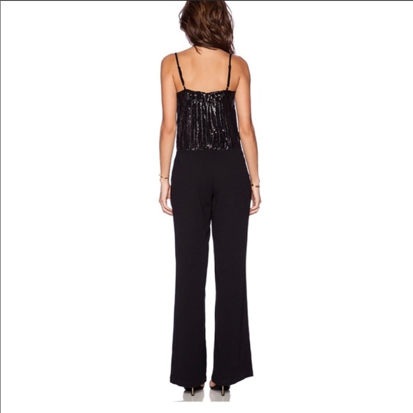 ❤️ Ella Moss Black Sequin Wide Leg Jumpsuit XS/S - Picture 2 of 8